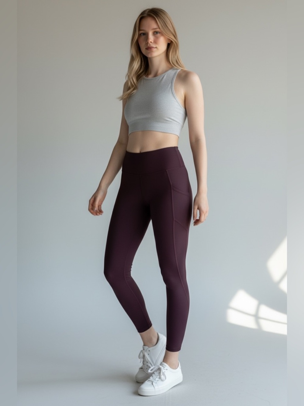 2/$30 Core 10 Plum Form-Fitting Leggings with Smooth Finish